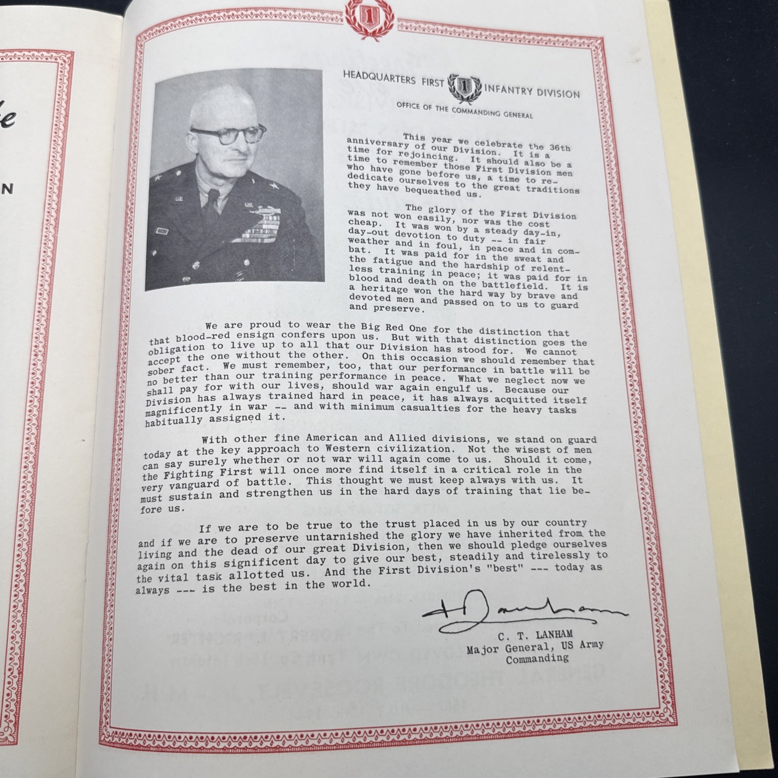 WWI 35th Annual Reunioin First 1st Infantry Division Big Red One 1953