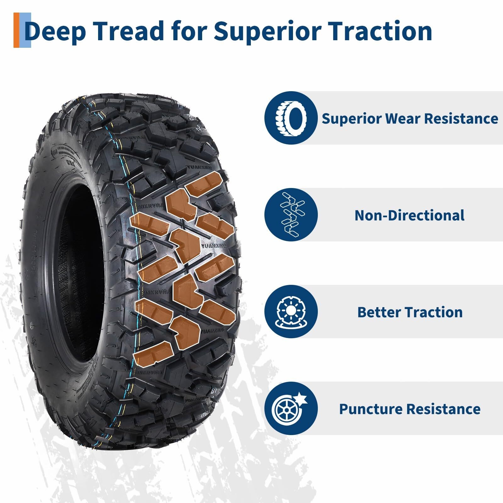 Set 4 27x9-14 27x9x14 & 27x11-14 27x11x14 ATV UTV All Terrain 6PR Mud Trail Tire