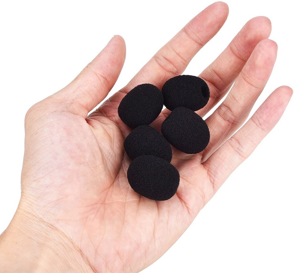 5 Pack Mini-size Lapel Headset Microphone Windscreen Cover Sock mic Foam, Black