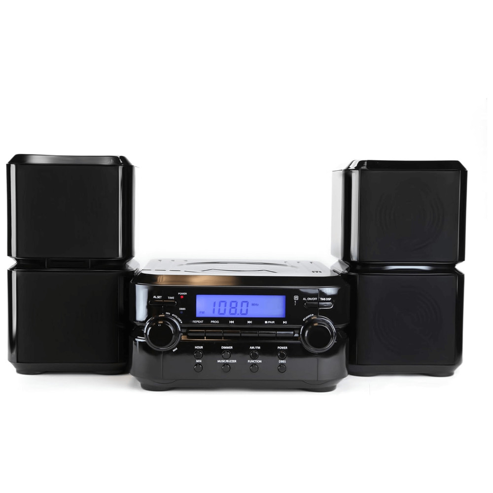 Emerson Bluetooth CD Microsystem, Featuring Multi-Device Inputs and Alarm Clock