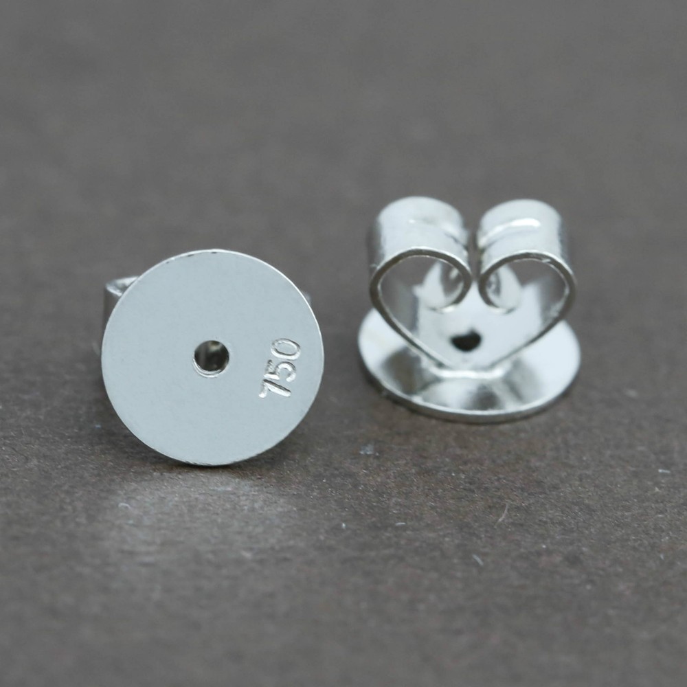 Genuine 18CT Solid White Gold Disc Butterfly Earring Backs 5mm - 1 Pair