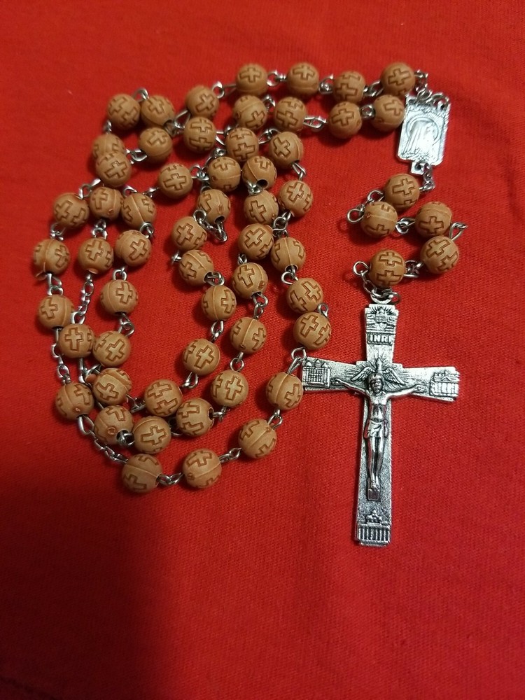 CHRISTIAN CATHOLIC ROSARY SILVER PLATED FROM ITALY