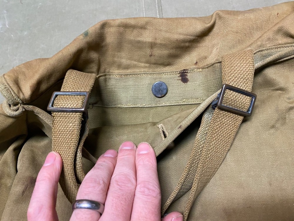 ORIGINAL WWII US AIRBORNE PARATROOPER M1936 MUSETTE JUMP BAG- 1940 POWERS CO