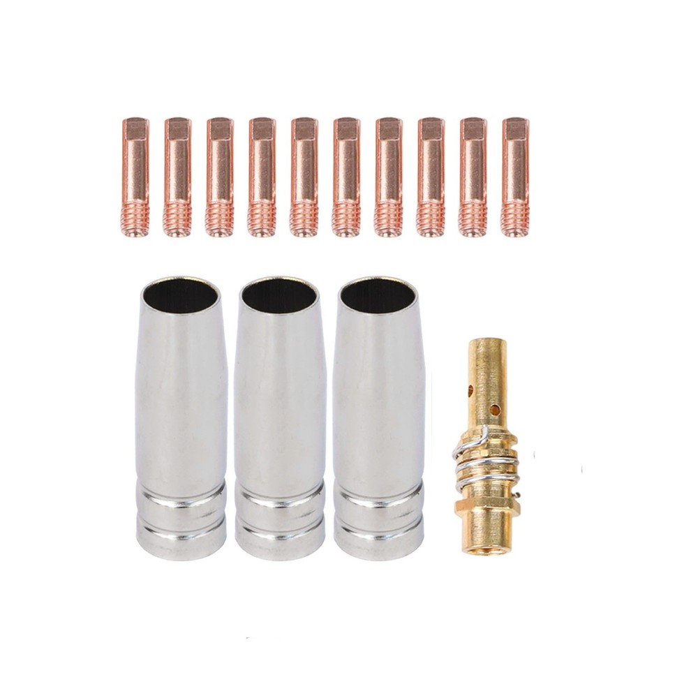 14PCS for MIG Welding Kit with 030 Inch Copper Welding Tips Gas Nozzle Diffuser