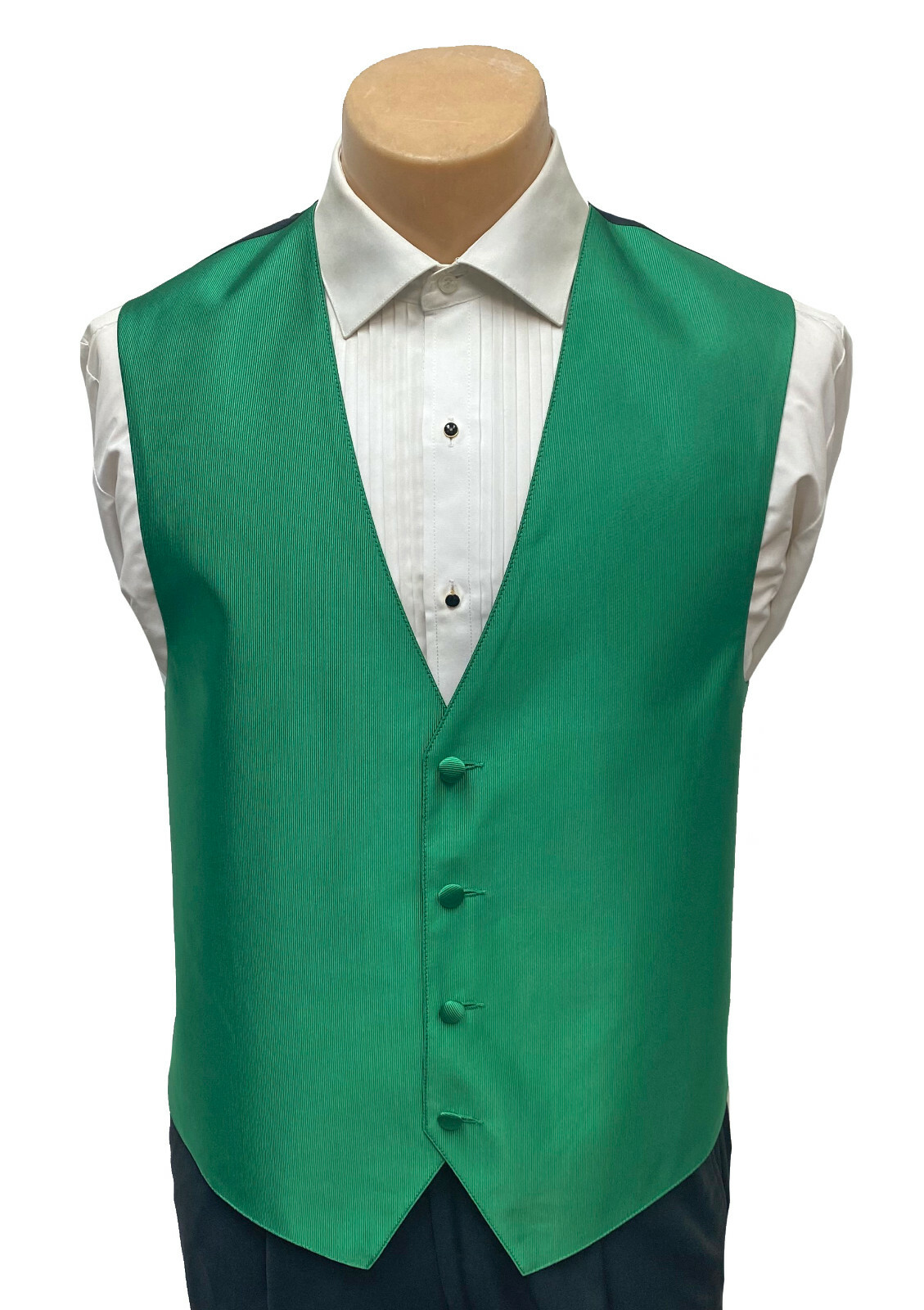 Men's Kelly Green Tuxedo Vest Fullback Wedding Groom Prom Church Suit Medium M