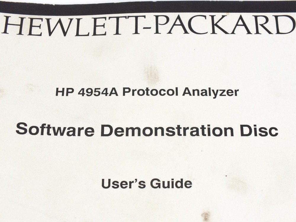 HP 04954-94004 4954A Protocol Analyzer Software Demonstration User's Guide