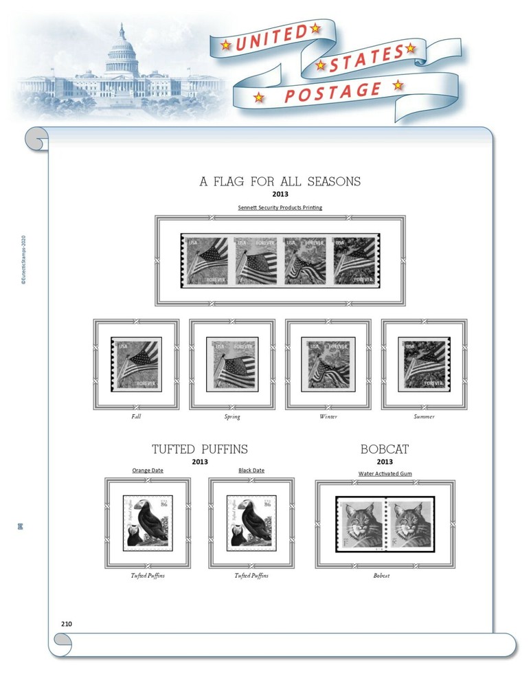 2013 U.S. Regular Issue Singles COMPLETE Supplement (White Ace Alternative)