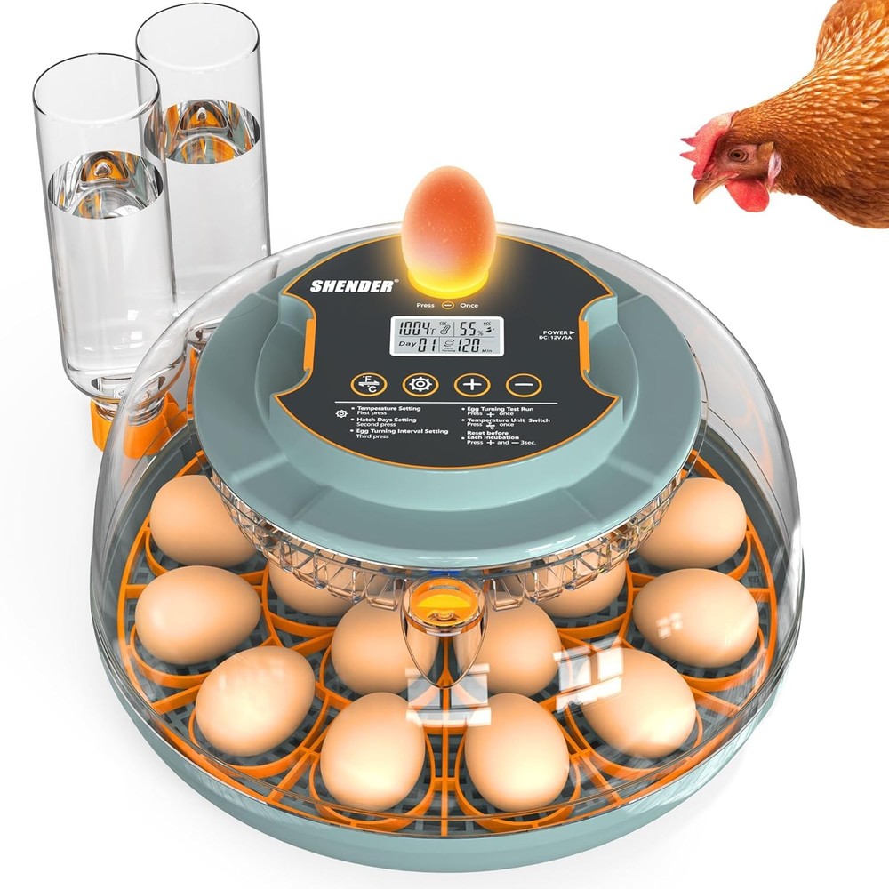 Automatic Egg Incubator with Humidity & Digital Turner for Hatching Eggs Hatcher