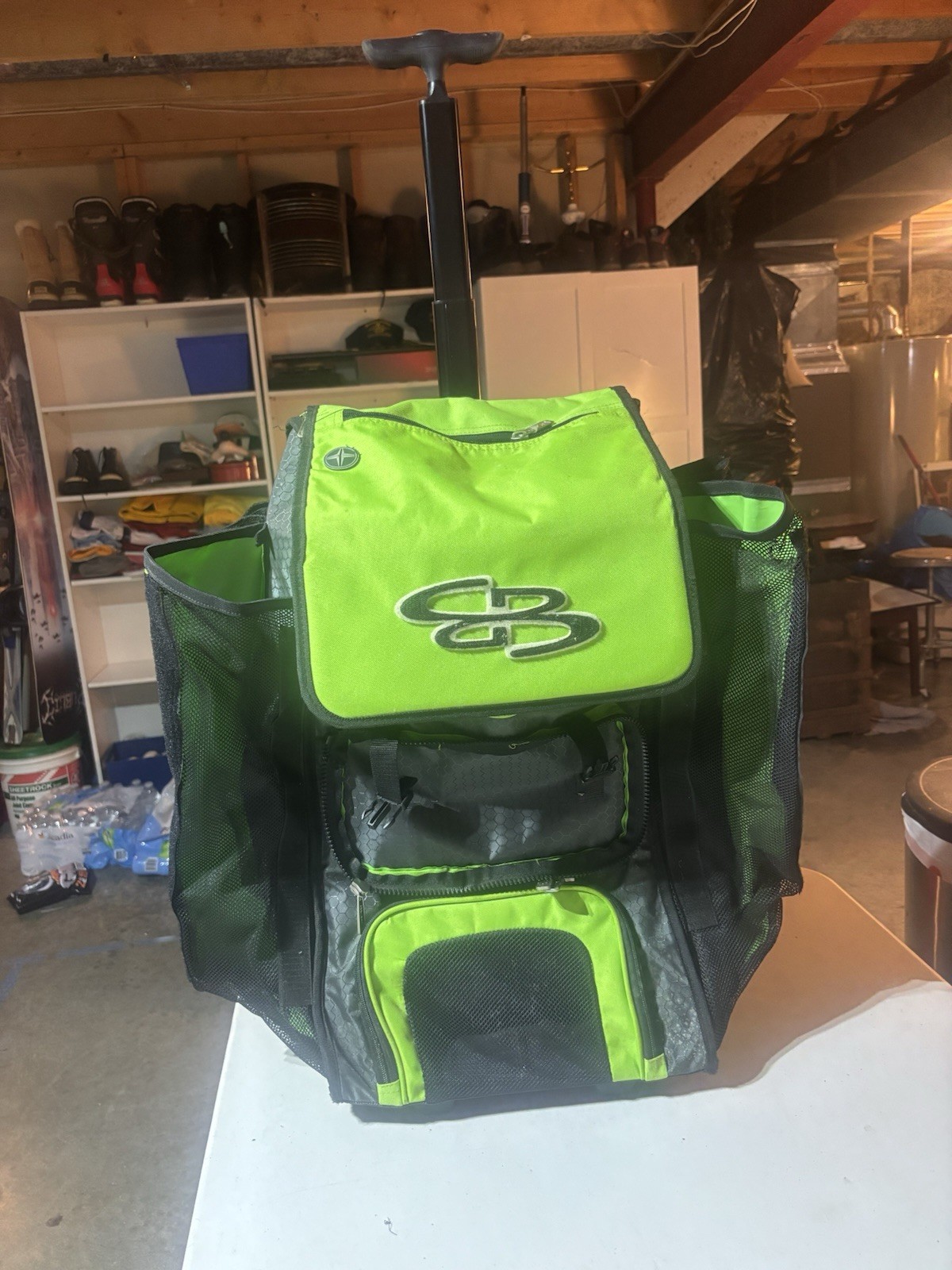 Boombah Rolling Superpack Catchers Bag Neon Green *missing Front Flap *