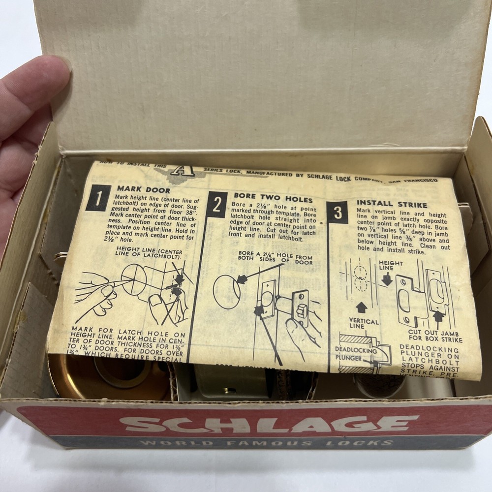 Vtg Schlage Closet Latch A20S CLA 11
