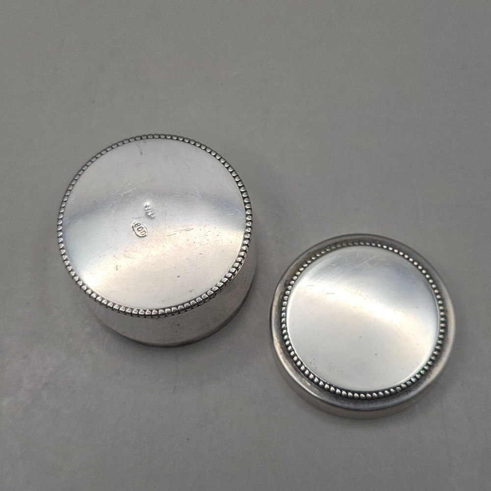 Antique Continental 800 Silver Vanity Pot/Small Box