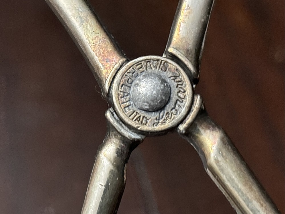 Vintage Silver Plated Leonard All Purpose Tongs Sandwich Italy Needs Polished