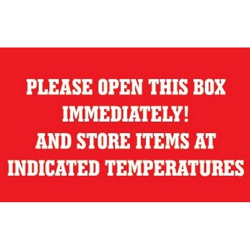 3" x 5" Please Open Box Immediately Labels (500 per Roll)