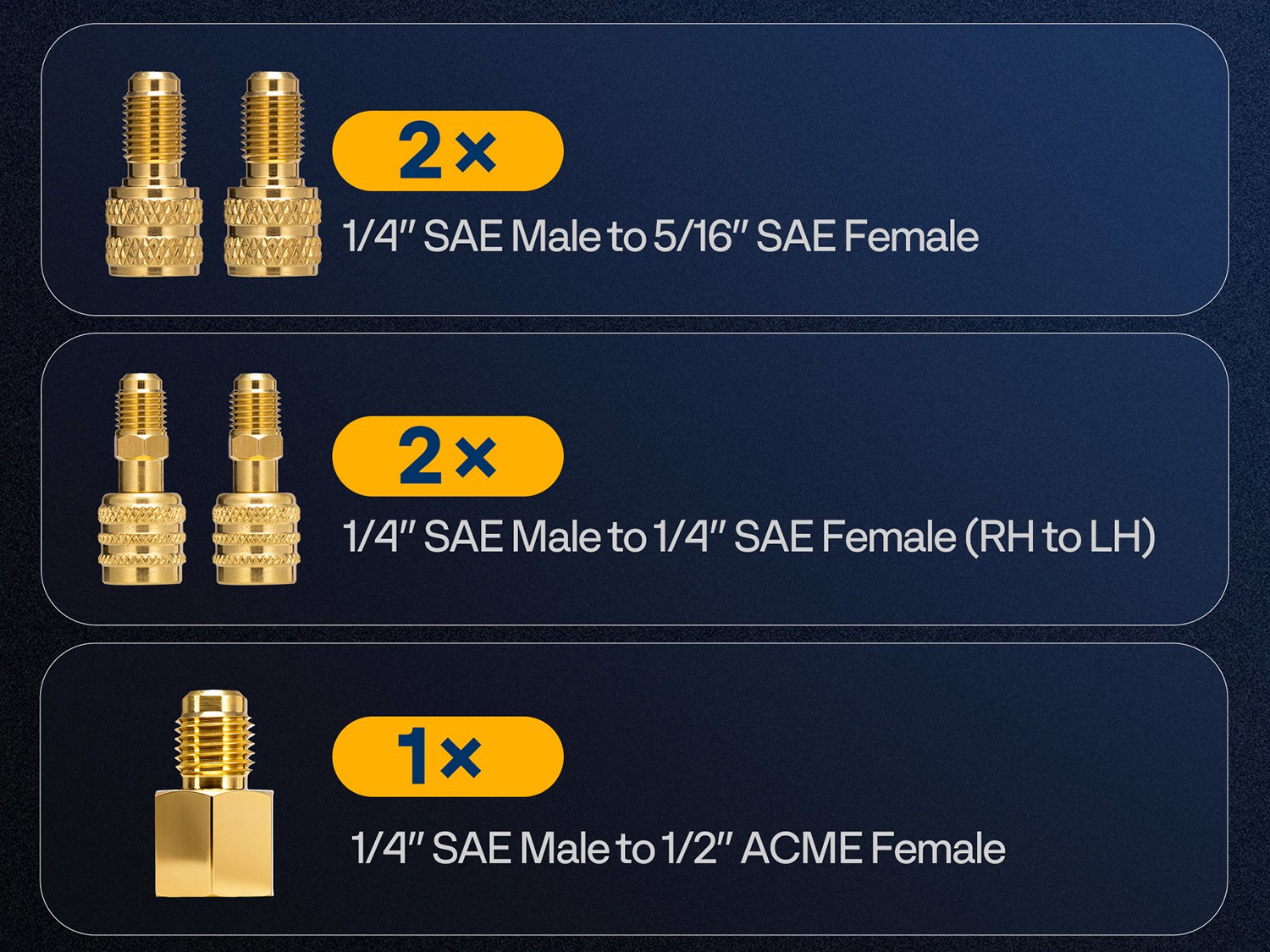 4 Valve HVAC Manifold Gauge Set R410A R454B R32 R22 AC Gauges w/ 5ft Hoses Kit