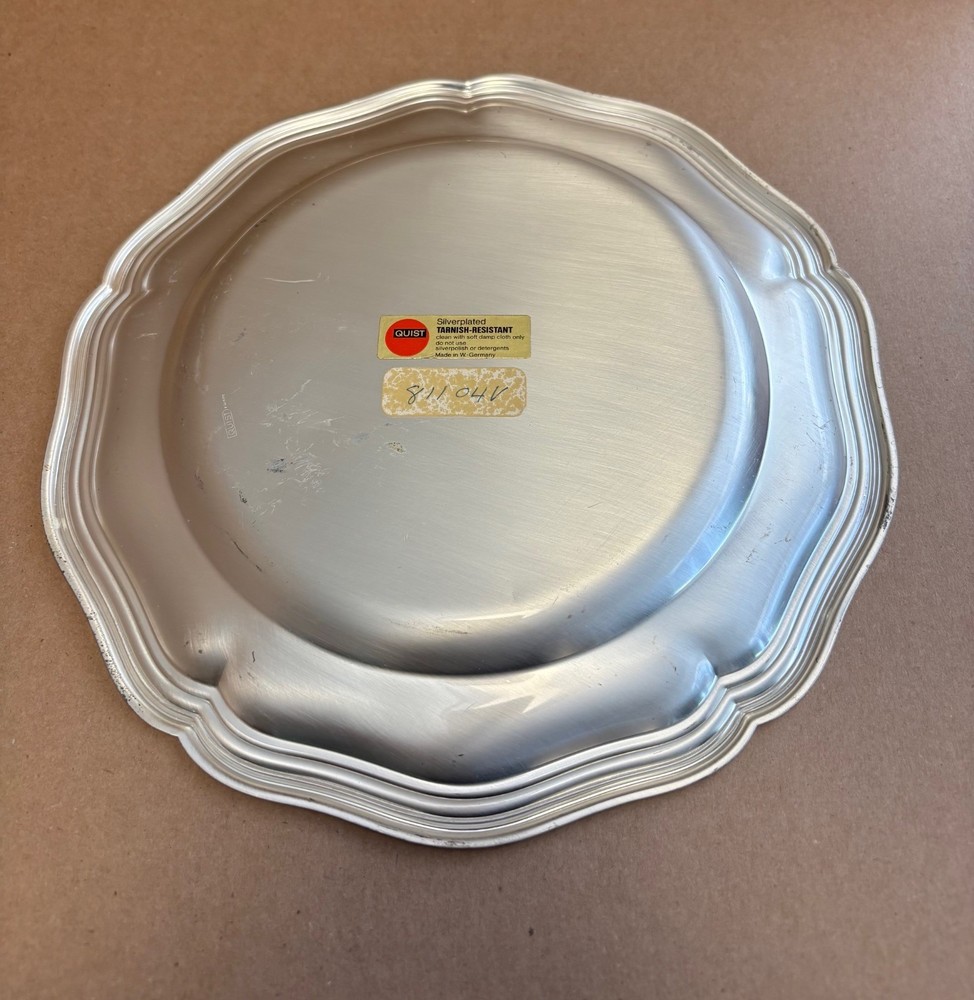 Quist silverplated tarnish resistant 10” platter