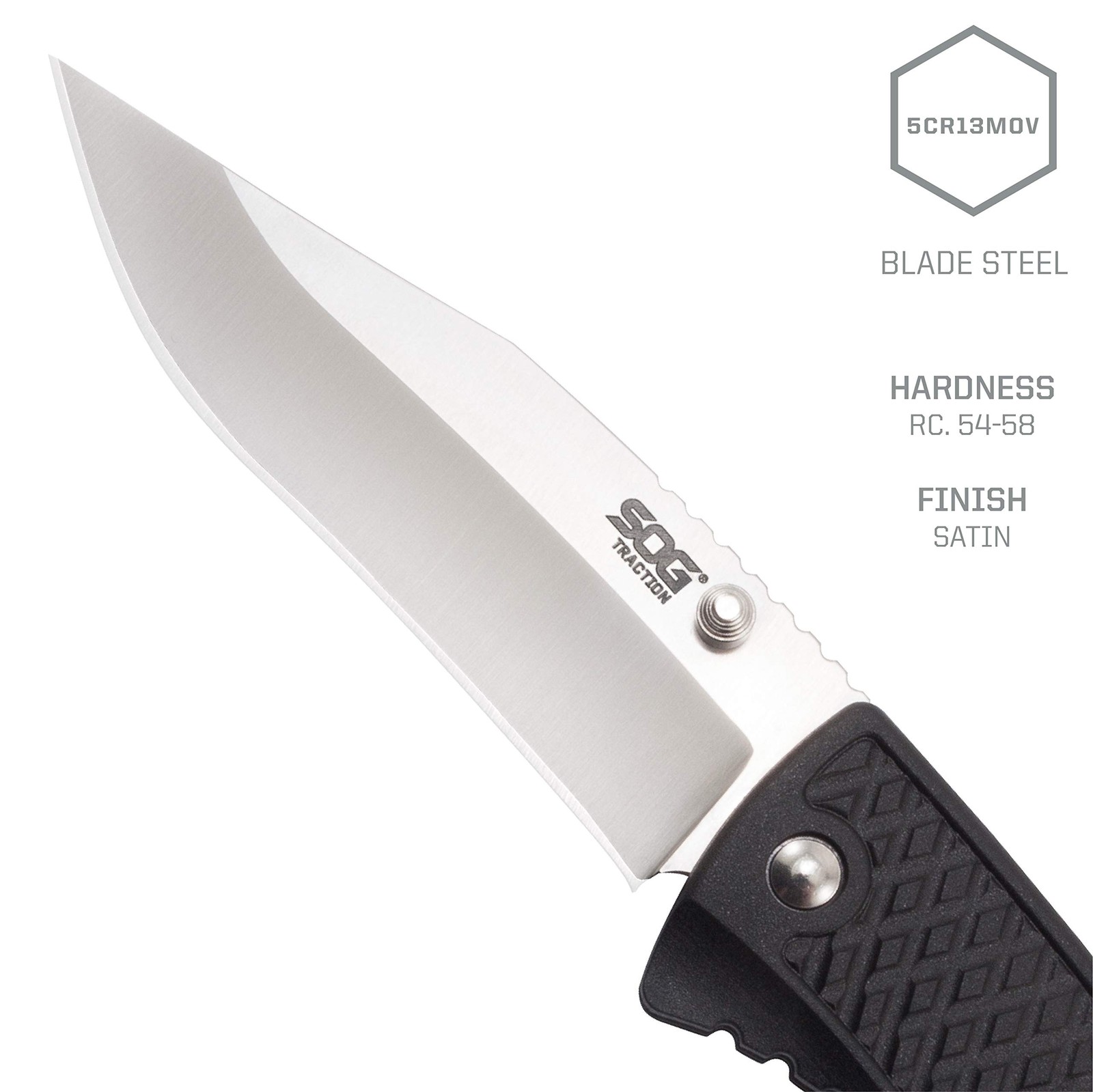 SOG SOG-TD1011-CP Traction EDC Knife, Work Knife & Folding Pocket Knife w/3.5"