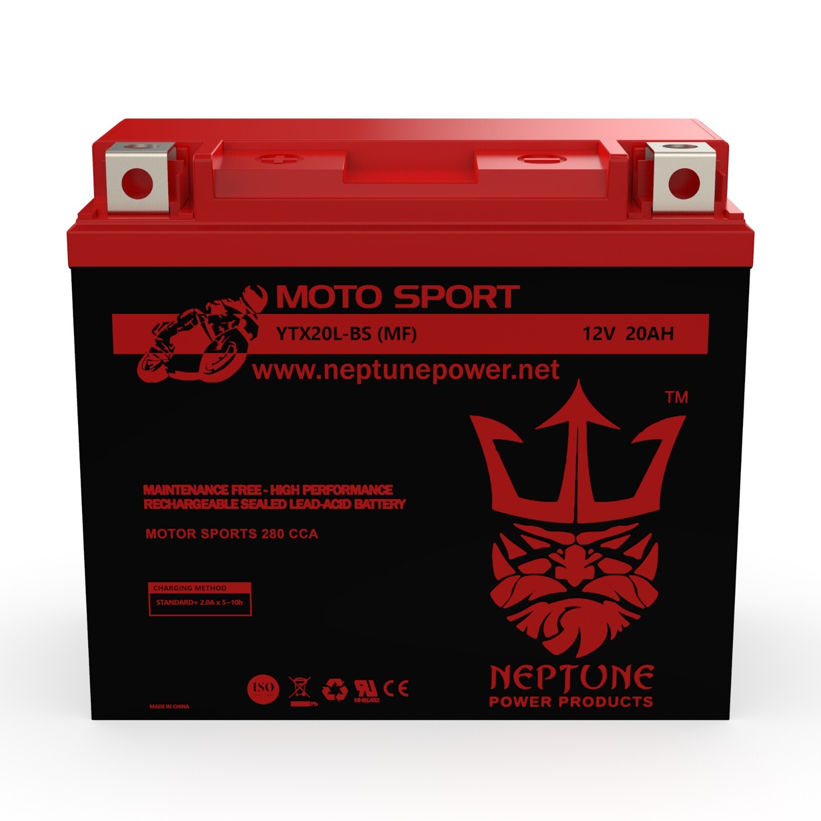 Replacement for Energizer TX20HL / YTX20L AGM Powersport 12V Battery, 330 CCA