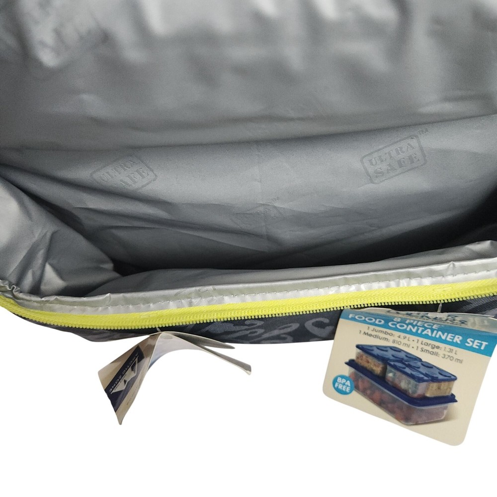 Rolling Insulated Cooler Tote W/ Leak-Proof Lining & Container Set Arctic Zone