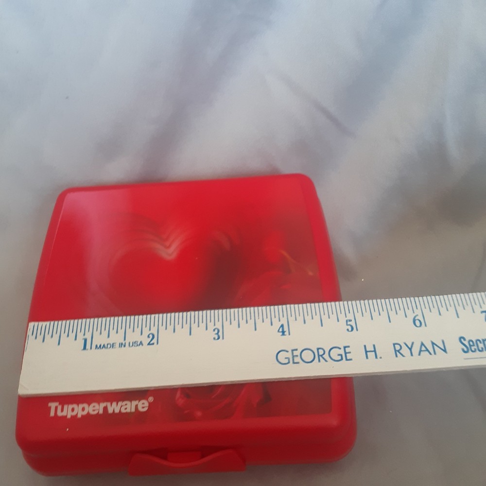 Tupperware sandwich keeper hinged box special edition motion heart graphic