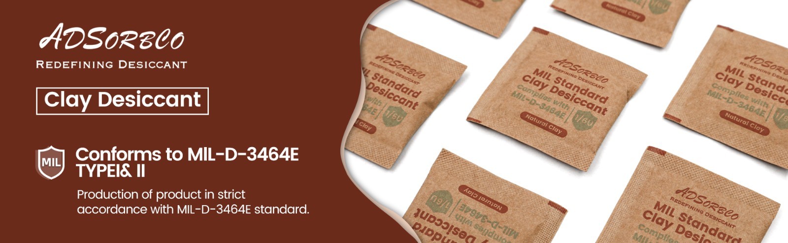 (6g x 50pcs) Adsorbco Montmorillonite Clay Desiccant Packs