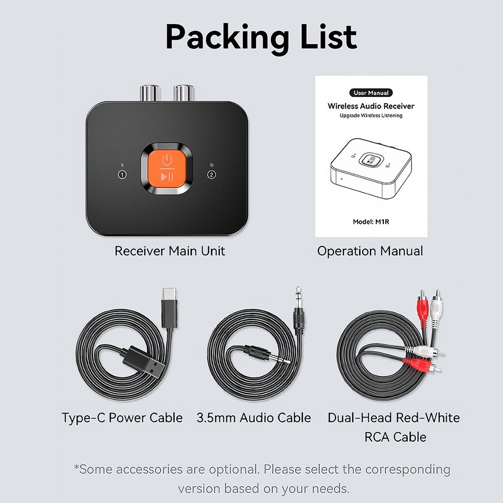 Bluetooth 6.0 Receiver Adapter -Wireless Audio Streaming for Home Stereo Speaker