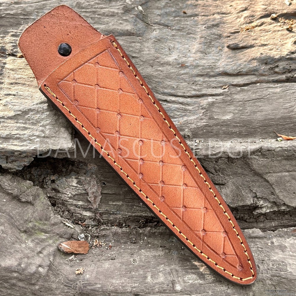 Custom Leather Case for Dagger Knife - Pure Cow Hide - Handmade Engraved