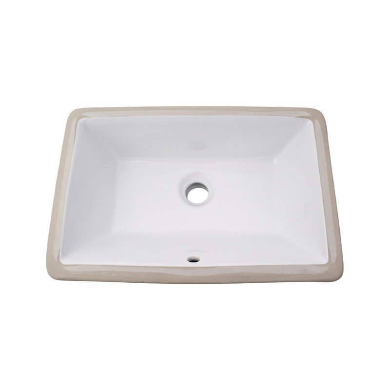 Porcelain Medium Rectangular Bowl Undermount White Bathroom Ceramic Sink Modern