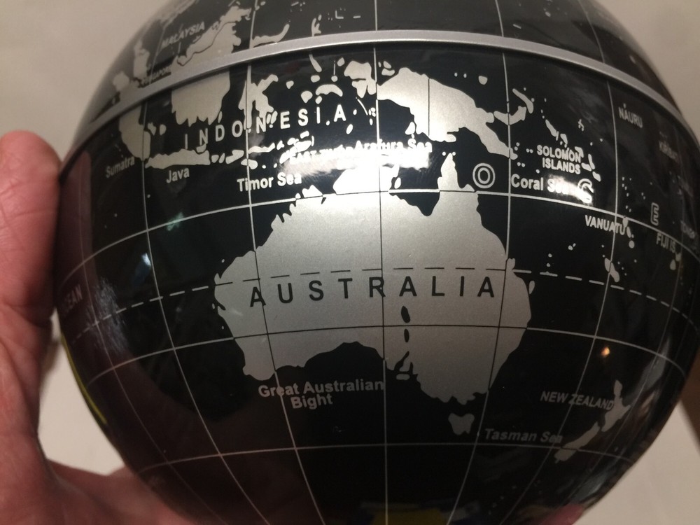 Solar Spinning Globe in Black & Silver Things Remembered