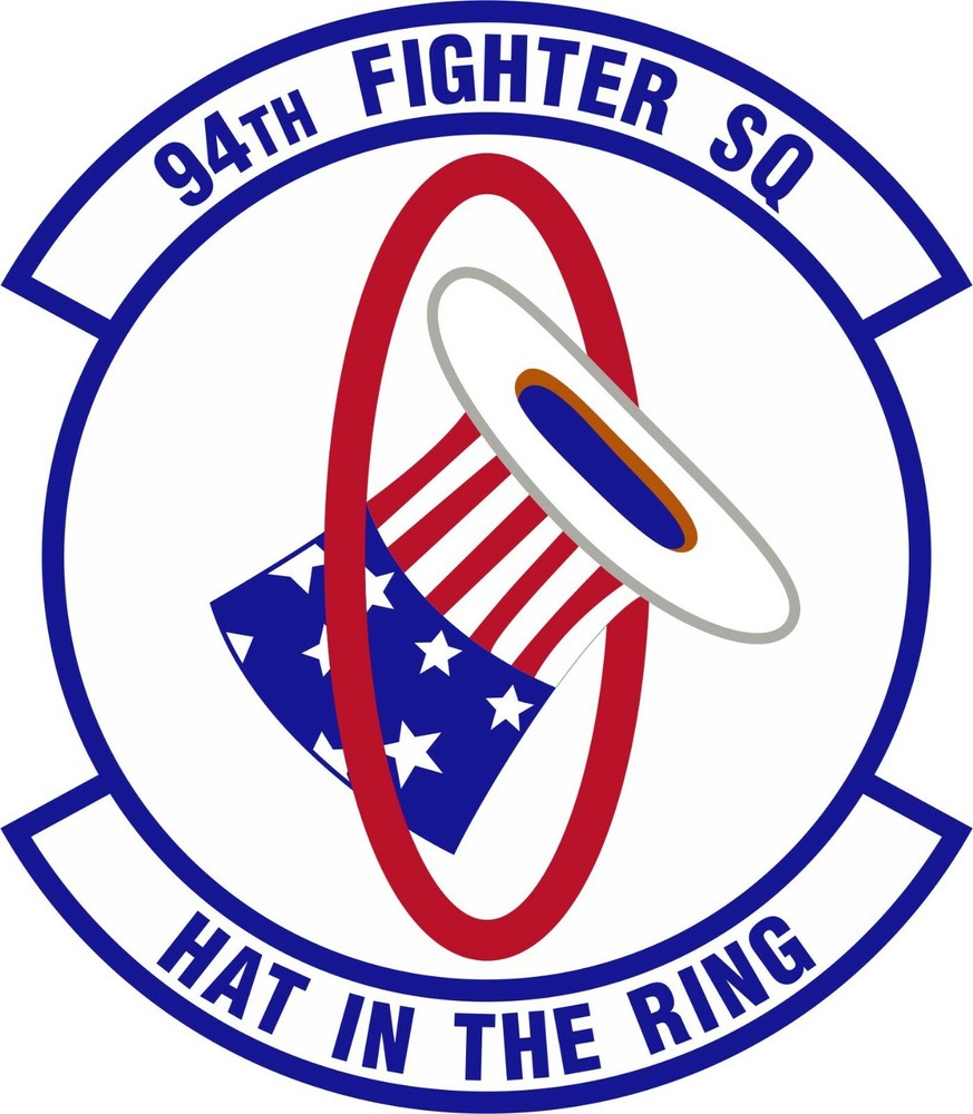 USAF 94th Fighter Squadron Hat in the Ring 2" Decal