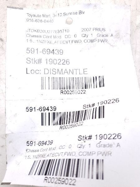 Chassis ECM Computer Power Supply Fits 05-09 PRIUS