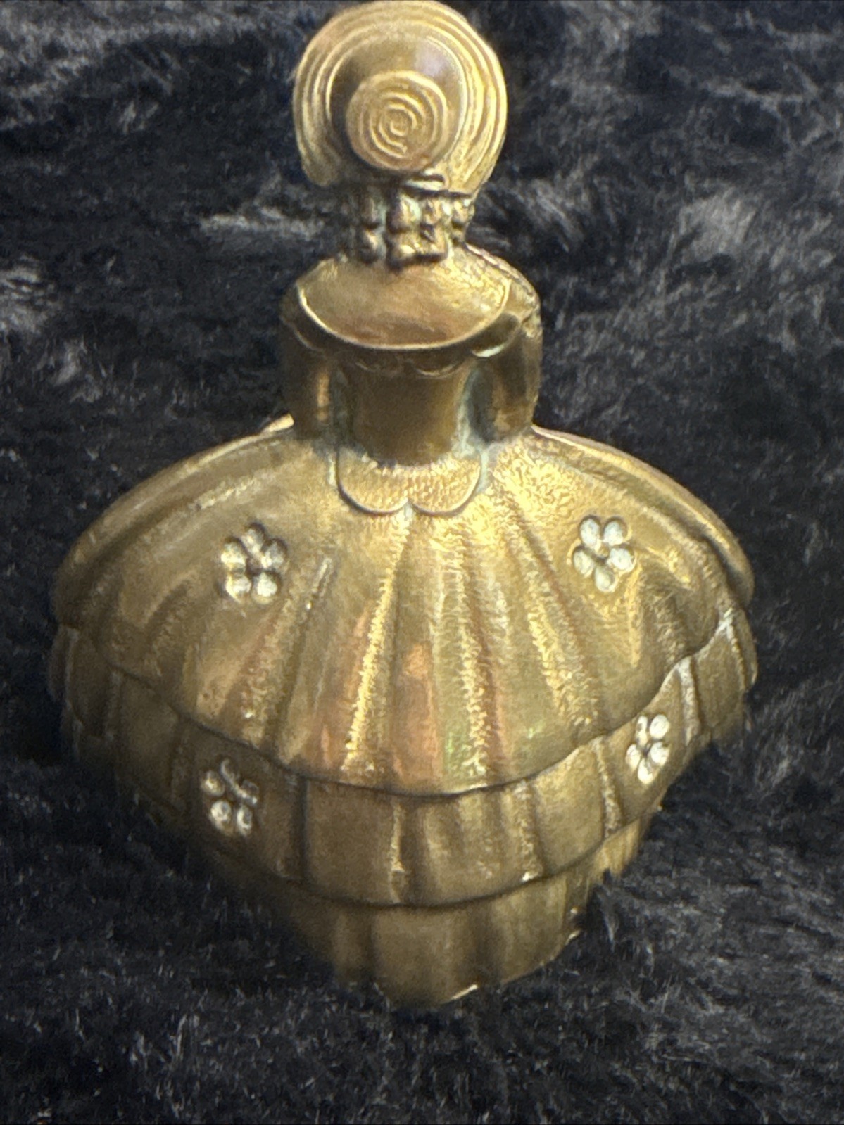 Vintage 1920's Brass Crinoline Lady Bell Victorian Lady figure statue