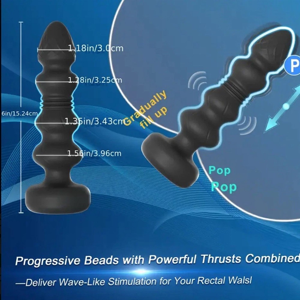 APP Remote Thrusting Vibrating Anal Plug Prostate Massager Dildo with Suction