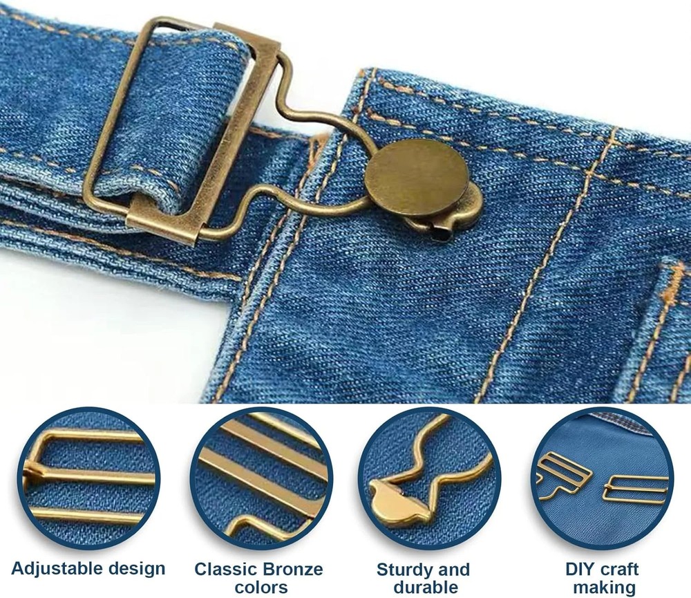 6 Sets Durable Metal Overall Buckles Replacement, Overall Clasp Replacement