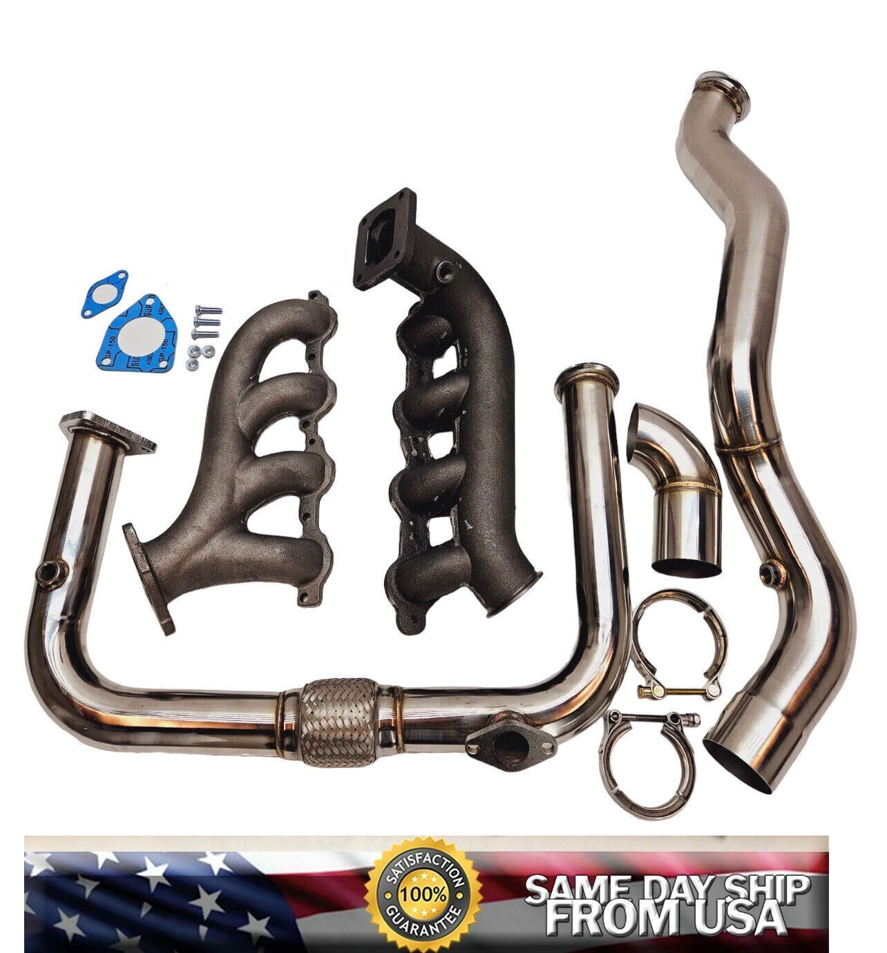 T4 Turbo Hotparts Crossover Exhaust Kit Vortec 4.8 5.3 6.0 LSX Silverado Sierra