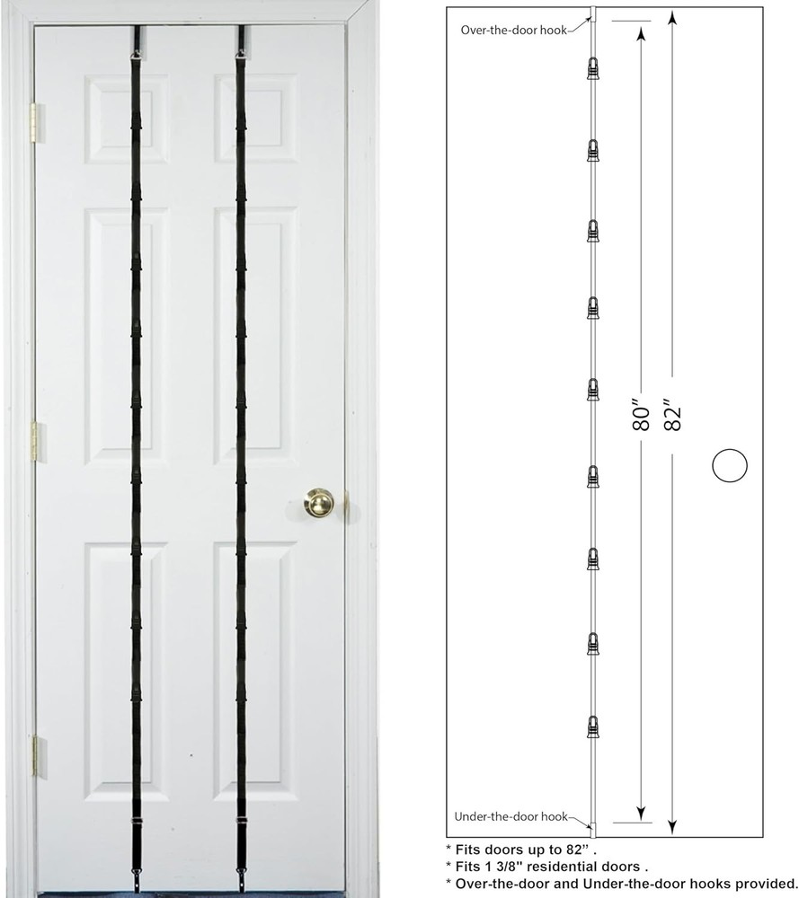 Versatile Over-The-Door Hat Storage - Cap Rack for 18-36 Adjustable Caps, Black