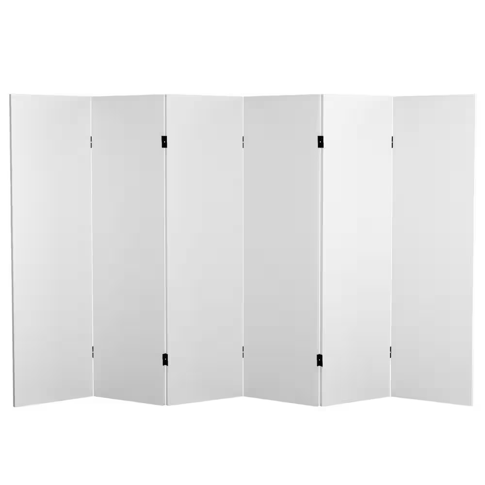 5 Ft White 6-Panel Room Divider