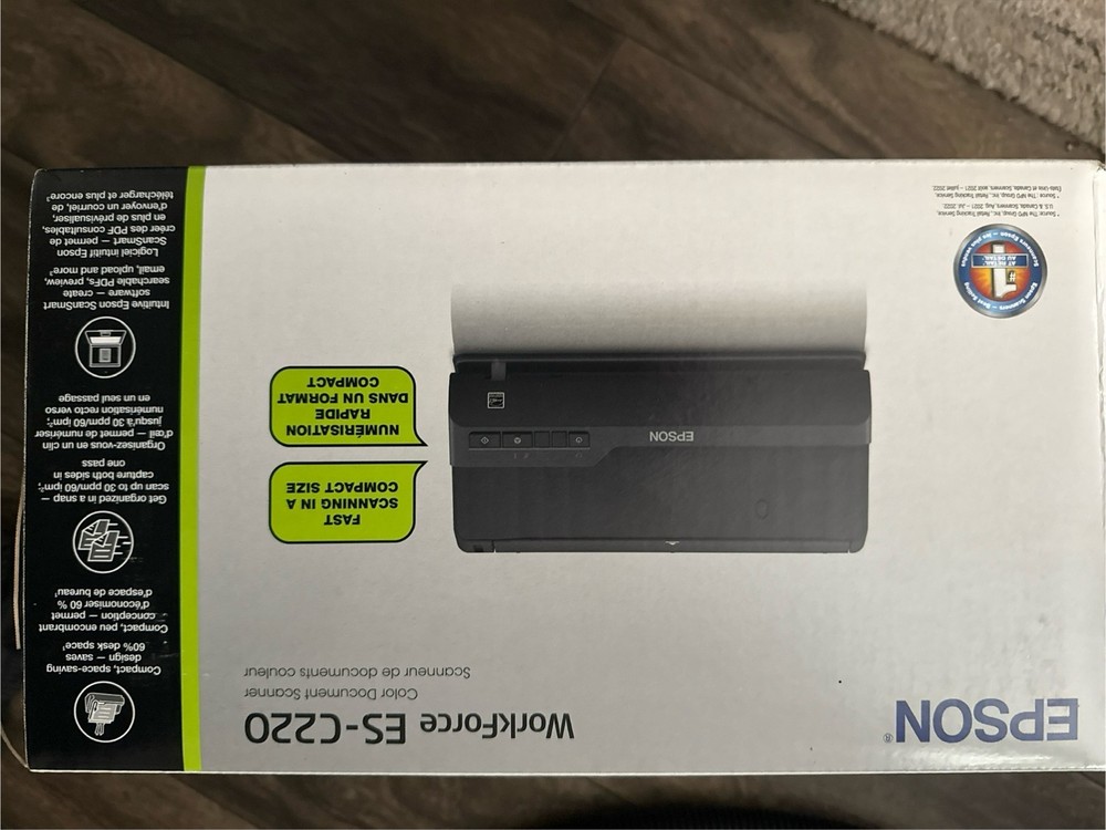 NEW SEALED Epson WorkForce ES-C220 Color Document Scanner