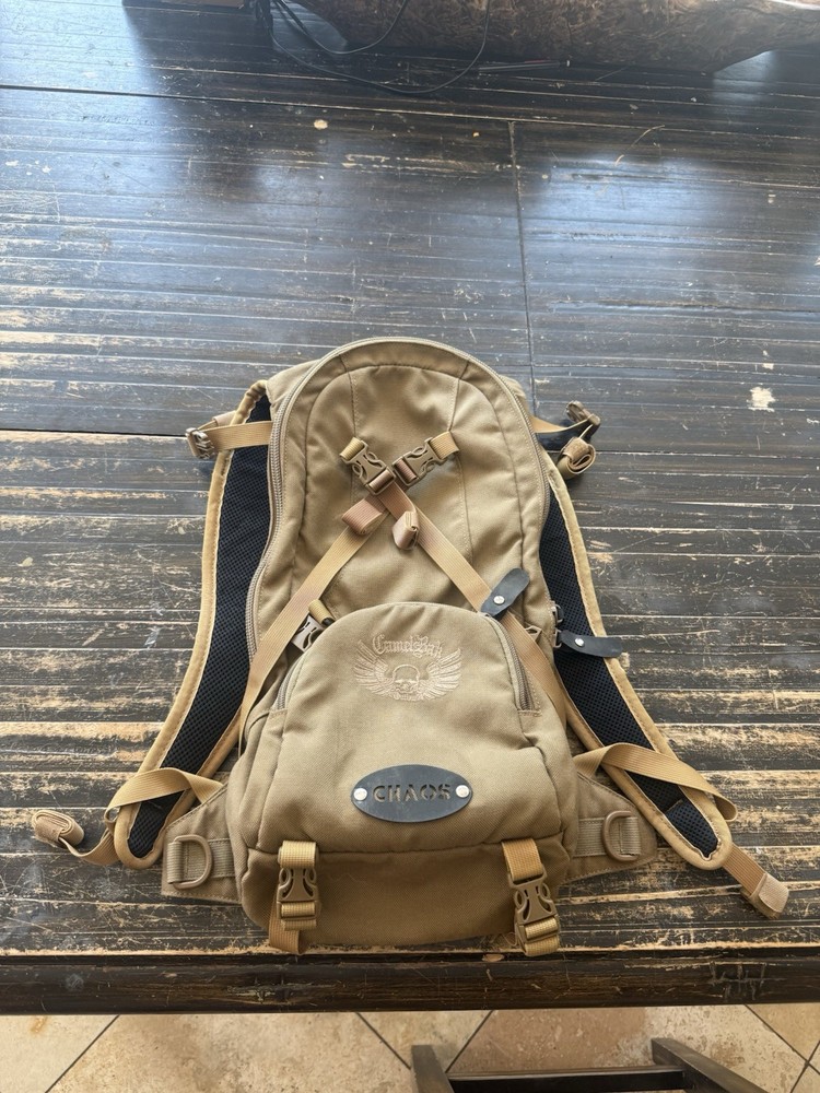 CamelBak Chaos Tactical Backpack Tan Padded Back Adjustable Straps Compartments