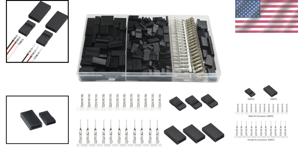 Universal 900 PCS Servo Cable Connector Set: Crimp Pin Kit for Easy Projects