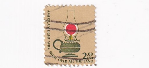 STAMP US SCOTT 1611 "Kerosene Table Lamp" $2 USED 1978 - K