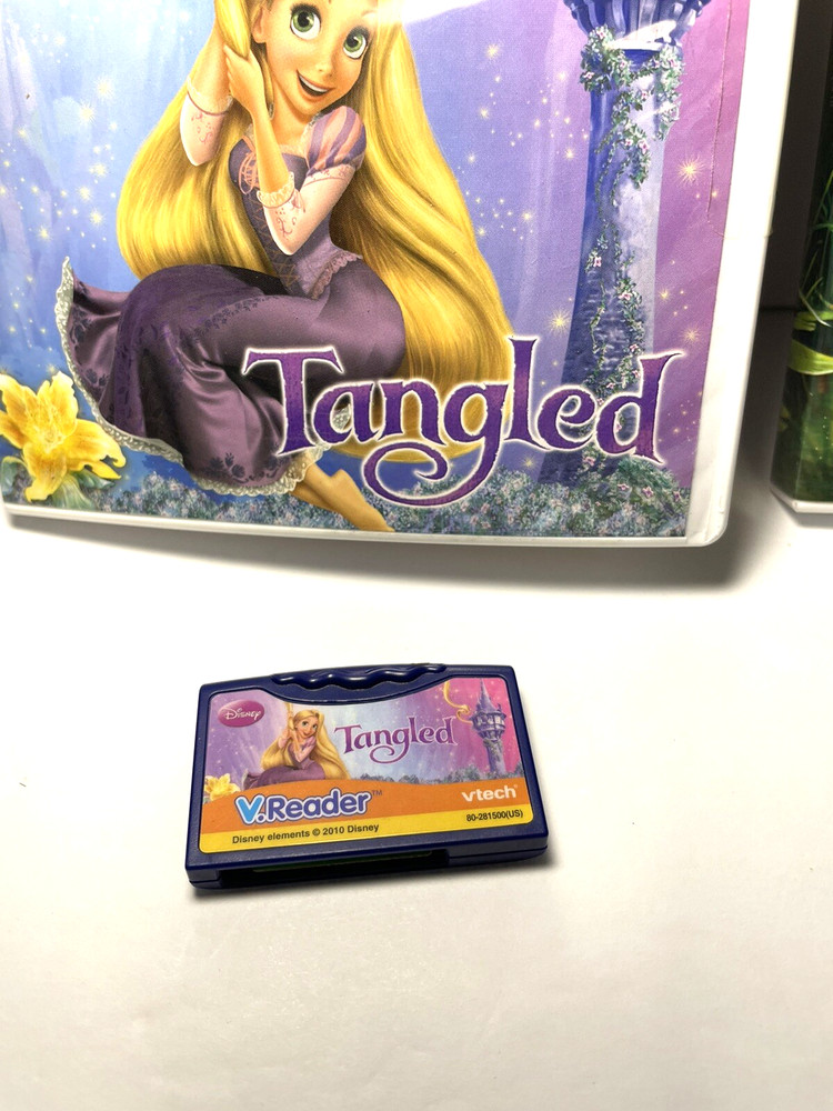 V-Tech V.Reader Interactive E Reading system games-(2 games) Tinkerbell- Tangled