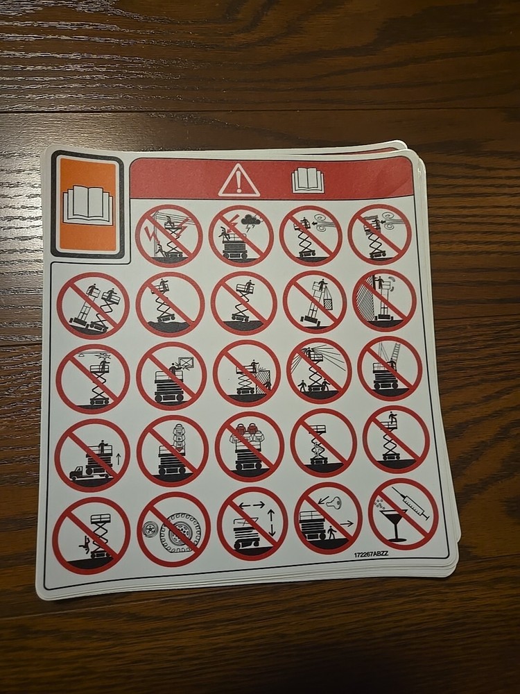 Skyjack Scissor Danger Warning Decal 172267