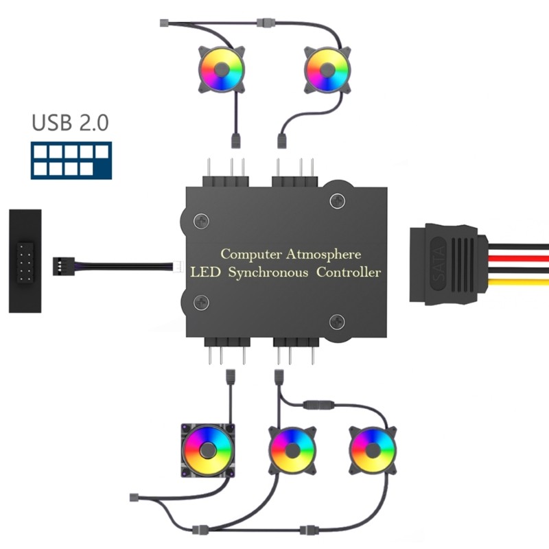ARGB Transfer Fan Control ARGB Fan LED Sync Controller Atmosphere Light