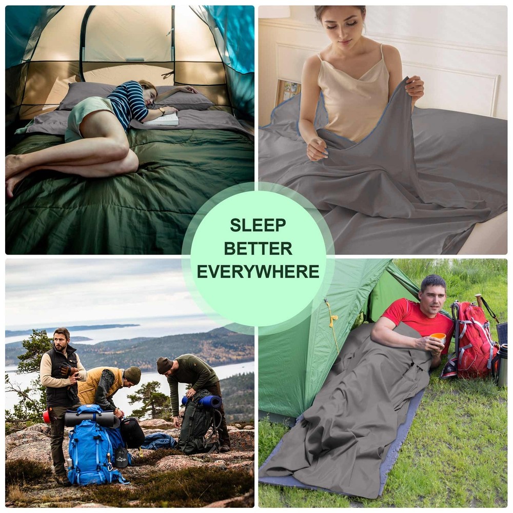 BREENHILL Double Sleeping Bag Liner,Camping Sheets & Travel Sheet, Hostels & ...