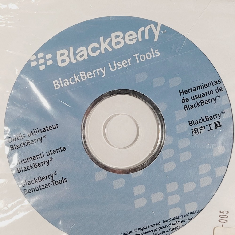 Blackberry Pearl 8130 User Tools Software Windows Computer PC CD-ROM 2006 Disc