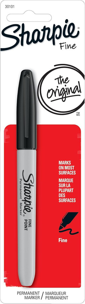 Fine Point Permanent Marker, Black, 1 Count