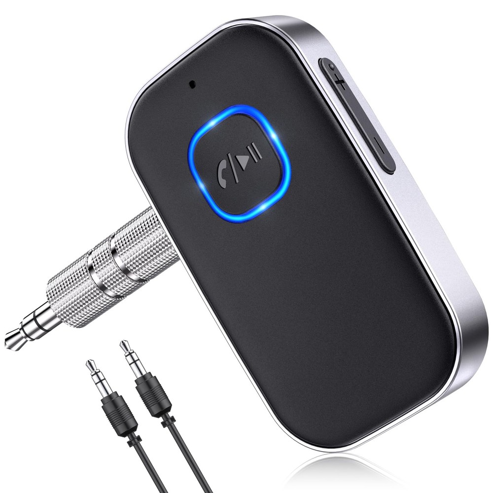 COMSOON Bluetooth Receiver for Car, Noise Cancelling Small, Black+Silver