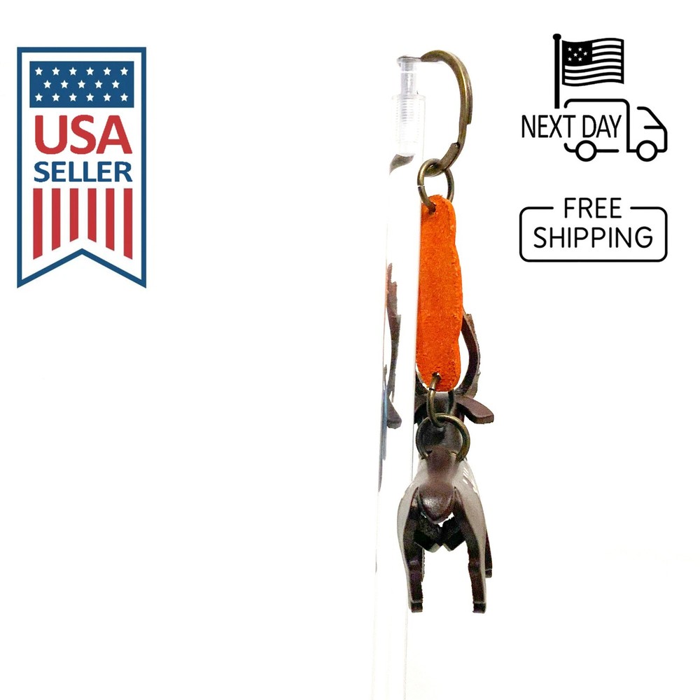 Sika Deer (Brown) Handmade Leather Keyring