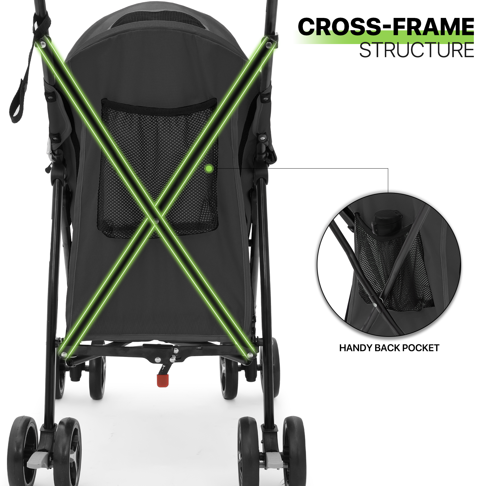 Folding 4-Wheels Dog Stroller Portable Adjustable Canopy Pet Travel Carrier Cart