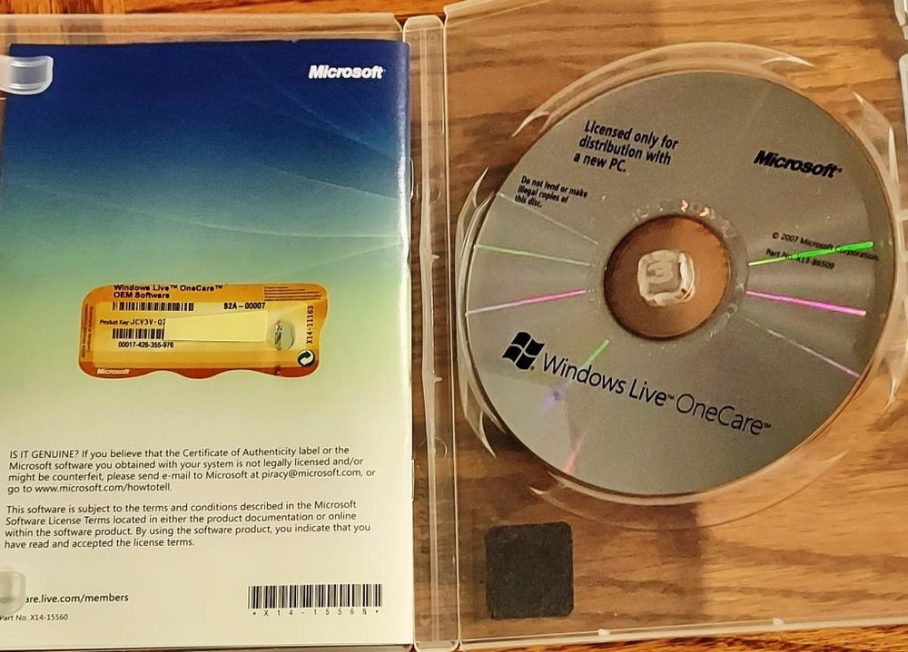 Microsoft Windows Live One Care software with product key L